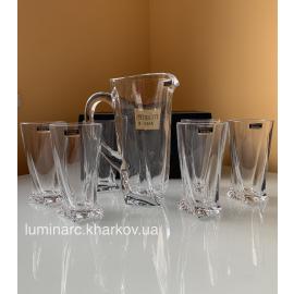 Комплект Bohemia Quadro /7пр (6Х350мл склянки високі, карафа 700мл)