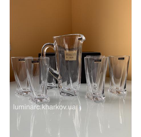 Набор Bohemia Quadro /7пр (6Х350мл стаканы высокие, карафа 700мл)