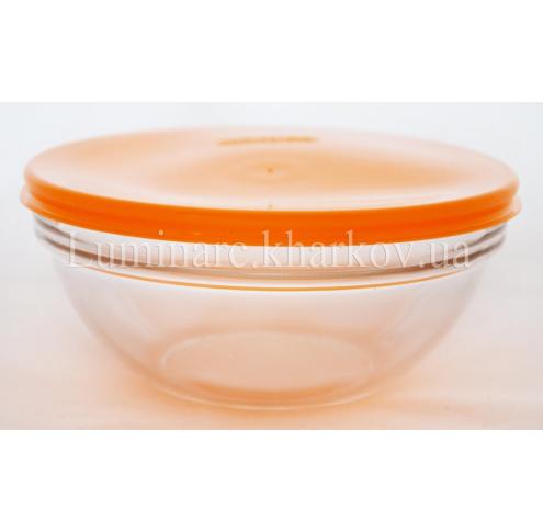 Салатник Luminarc Empilable Transparent /170мм с оранжевой крышкой