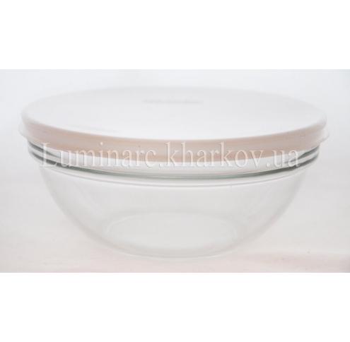 Салатник Luminarc Empilable Transparent /230мм с белой крышкой