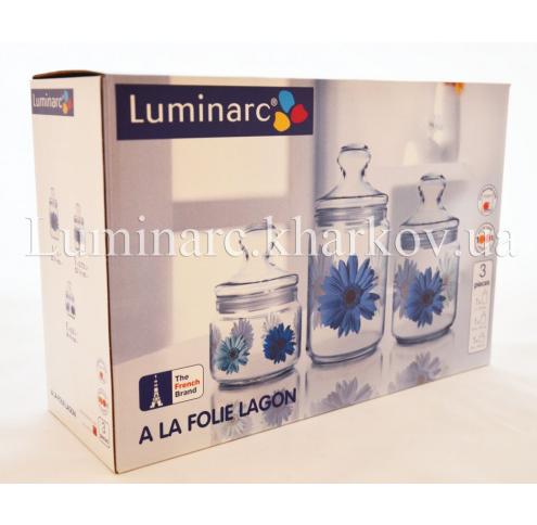 Набор Luminarc A la FOLIE LAGON /банок Х3: 0,5 0,75 1л