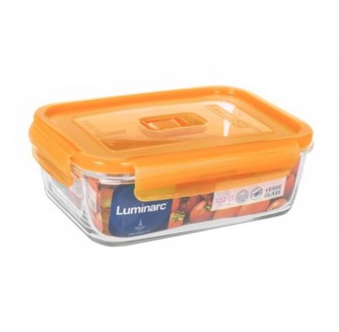 Контейнер Luminarc  PURE BOX ACTIVE NEON /820мл с оранжевой крышкой/прямоугол.
