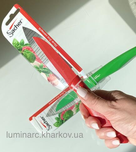 Нож Sacher  / 9см для овощей красный