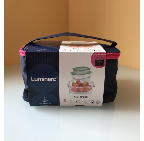 Набор контейнеров Luminarc  KEEP'N BOX /прямоуг.бирюз.380мл+820мл+1220мл+сумка для ланча