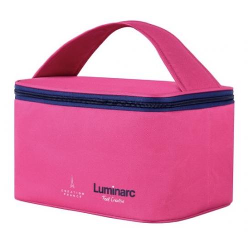 Набір контейнеров Luminarc  KEEP'N BOX /прямокут.380мл+820мл+1220мл+сумка для ланчу рожева