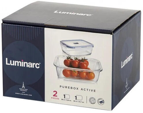 Контейнер LUMINARC PURE BOX ACTIVE /НАБІР/прямокут./380 мл.820 мл. (P7644)