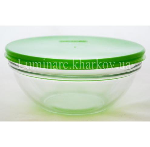 Салатник Luminarc Empilable Transparent /170мм с зеленой крышкой