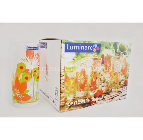 Набір Luminarc POP FLOWERS ORANGE /270X6 склянок вис.